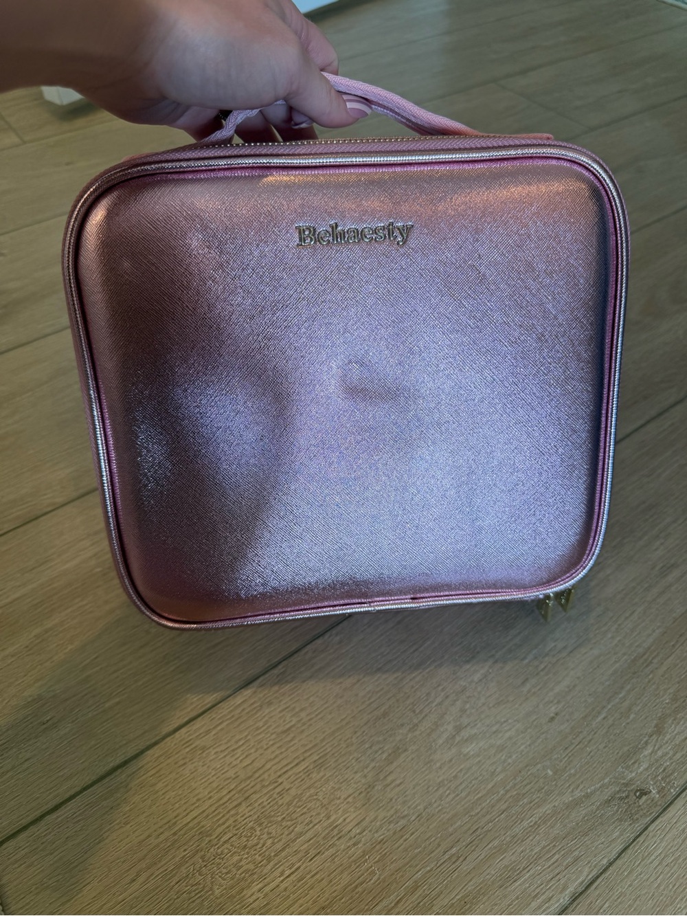Pink Metallic Travel Cosmetic Bag